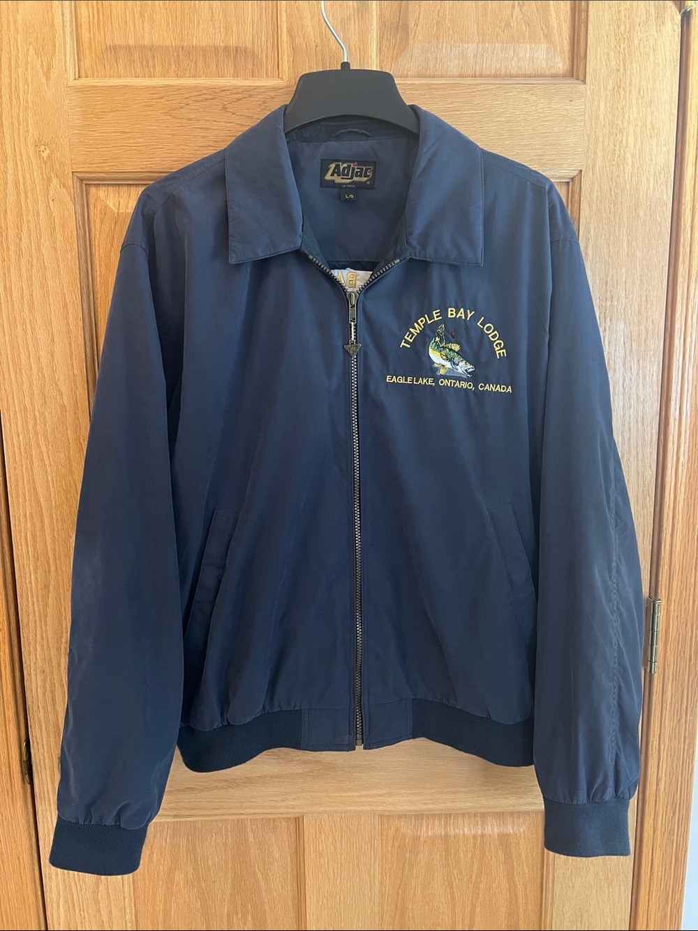 Navy Temple Bay Lodge Fishing Musky Zip Jacket